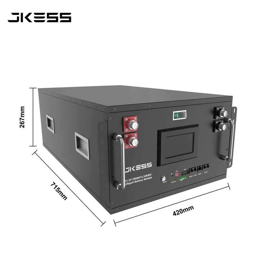 JKESS 6U Batterie-Aufbewahrungsbox in Schwarz für 280AH-320AH Batterien mit Rack-Mount-Design für DIY-Solarsysteme - Bild 2