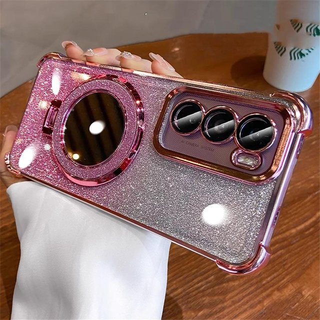 Besdynastie Glitzer Spiegel Handyhülle für Samsung Galaxy S25 FE S24 Ultra S23 S22 Plus A56 A55 A53 A36 A16 A15 A07 A25 5G in Rosa - Bild 1