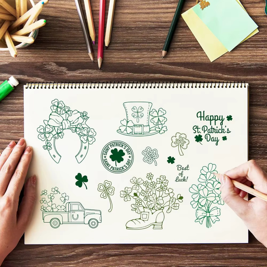 Transparenter Silikonstempel Lucky Clover für Bastelarbeiten und Karten Gestaltung in Transparent - Bild 2