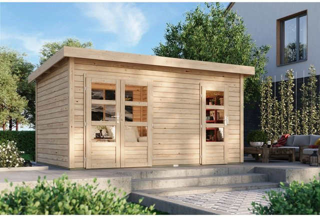 Karibu Gartenhaus Mattrup aus Holz in Beige B/H/T: 424 x 230 x 274 cm - Bild 1