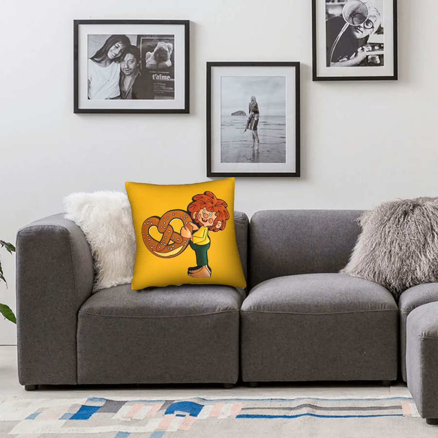 Pumuckl Quadratischer Kissenbezug mit Reißverschluss in Gelb, Breite: 45,7 cm - Bild 3