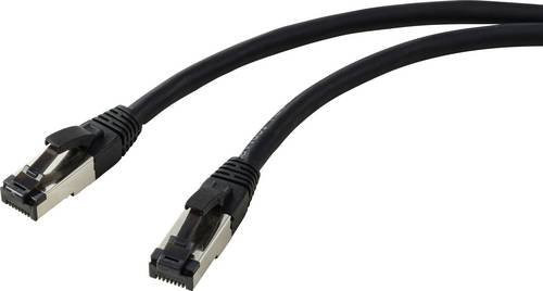 Renkforce RF-7106482 RJ45 Netzwerk Patchkabel CAT 8.1 S/FTP Ethernet LAN, Schwarz, Länge: 2,00 m - Bild 1