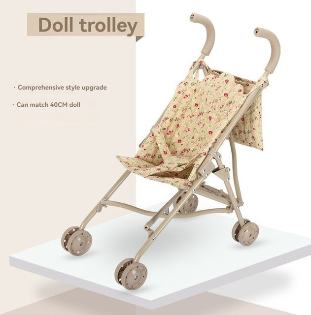DOLLRI STARRI Floraler Puppenwagen, Kutsche mit Tasche, Bunt / Mehrfarbig - Bild 1