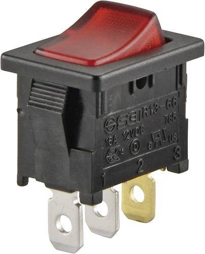 TRU Components Wippschalter TC-R13-66B-02 mit LED Schwarz 12V/DC 16A 1 x Aus/Ein rastend - Bild 1