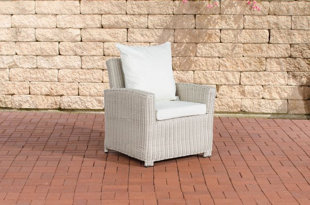TPFGarden Sessel Fino in Cremeweiss mit Rattan-Optik und Aluminiumgestell - Bild 1