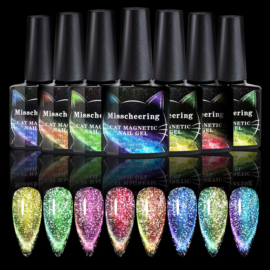 Misscheering Cat Eye Nagellack Gel, Regenbogen, 7,5 ml, Schimmernd - Bild 2