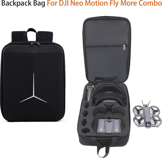 DJI Neo 2 Motion Fly Combo Outdoor Rucksack und harte Tragetasche für Drohnenzubehör in Schwarz - Bild 1