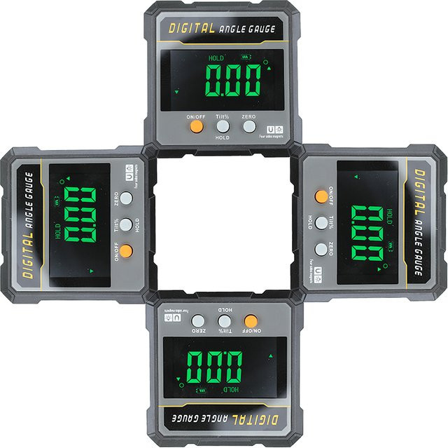ETOPOO Digitaler Mini-Winkelmesser mit magnetischer Basis und Nivellierbox, 360-Grad-Neigungsmesser und Messlehre - Bild 1