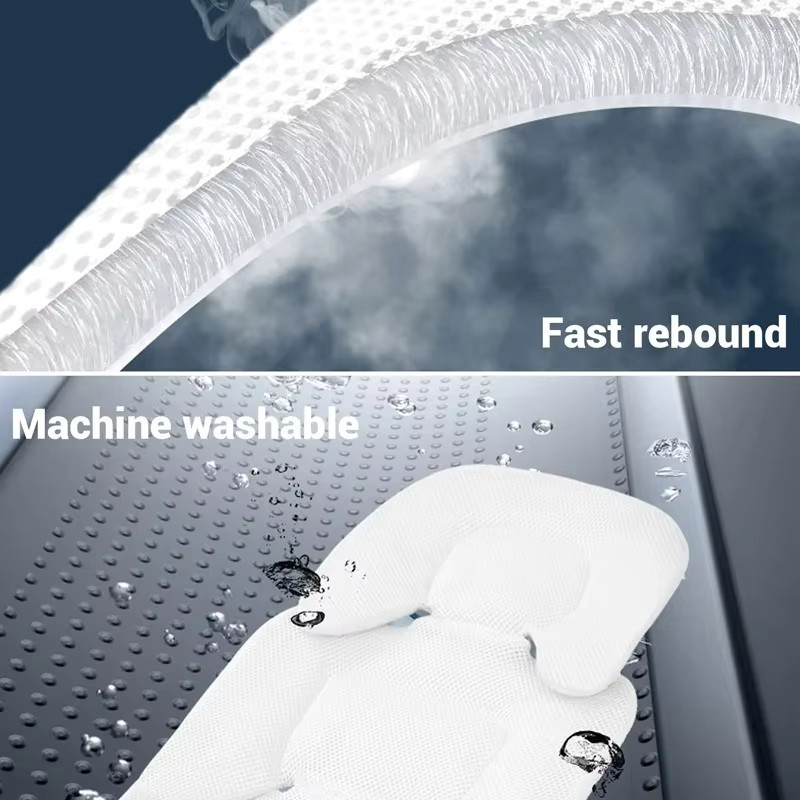 PANGDUBE Universelles Kinderwagensitzkissen in Grau und Weiß, doppelseitig mit Polarfleece und Mesh, wasserdichte Babyautositzauflage und Hochstuhlmatte - Bild 2