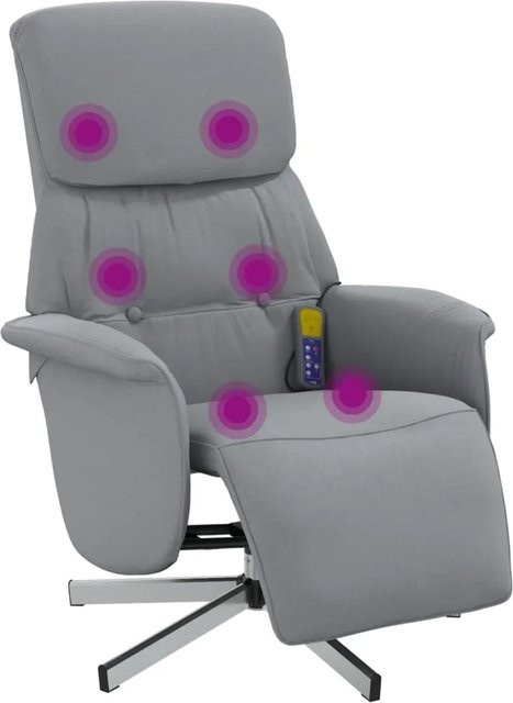 vidaXL Massagesessel Modell 4 mit Fußteil in Hellgrau aus Stoff - Bild 1