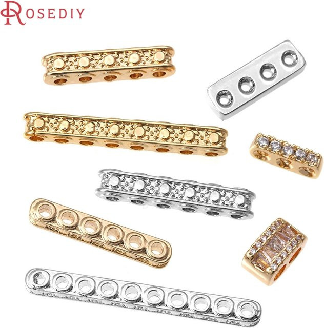 Rosediy Halsketten Spacer, Messing, 18K Gold Farbe, Oval und Rechteck Form - Bild 1
