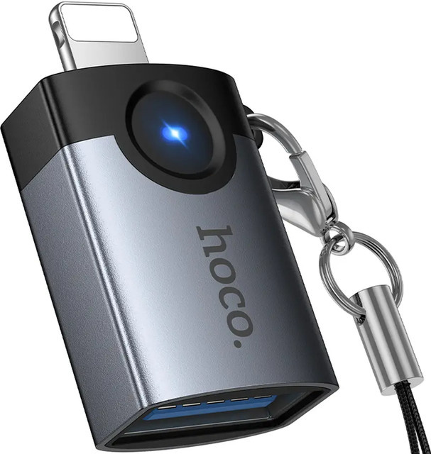 HOCO UA46 OTG Lightning auf USB-A Adapter in Grau - Bild 1