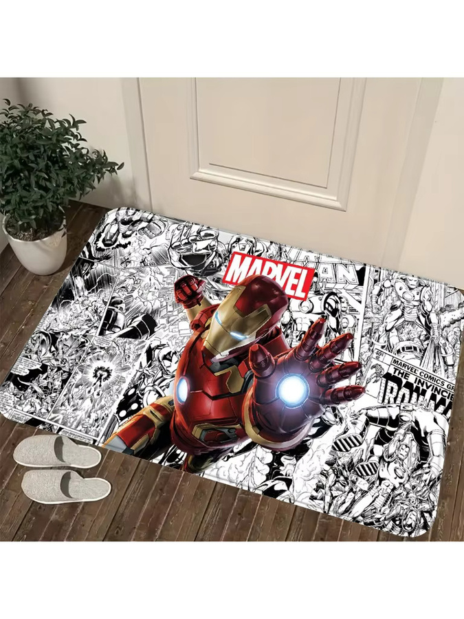 Beast Kingdom Marvel Iron Man Fußmatte mit Comic-Panel-Muster in Rot und Gold, B/T: 60 x 60 cm - Bild 5