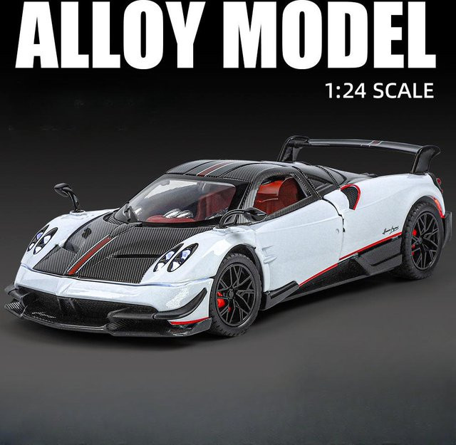 Pagani Huayra BC Modellauto, 1:24, Metall, mit Licht und Ton, weiß - Bild 1