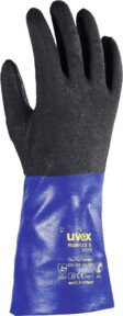 Uvex rubiflex S XG35B Chemikalienhandschuhe aus Nitril in Blau und Schwarz, Größe 9 - Bild 2