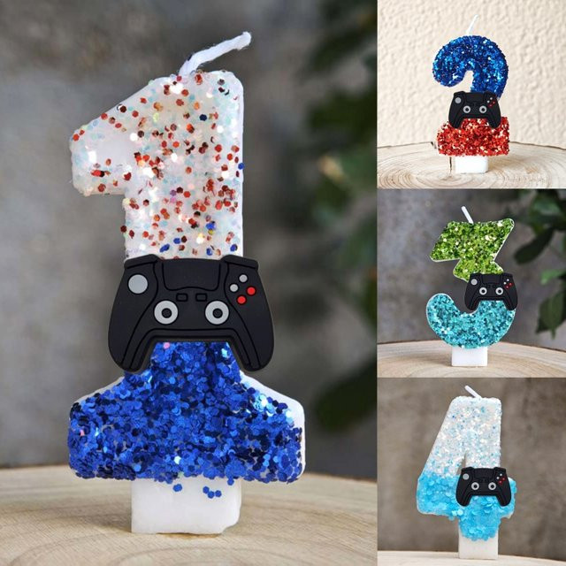 Potdemiel Digitale Pixel Kuchenkerzen für Kindergeburtstage in Mehrfarbig - Bild 1