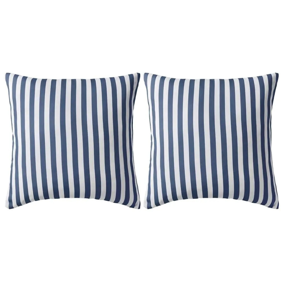 vidaXL Gartenkissen 2er Set Streifenmuster Marineblau B/T/H: 45 x 45 x 45 cm - Bild 2