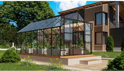 VITAVIA Gewächshaus Mars Plus 11500 aus Aluminium in Schwarz, B/H/L: 257 x 238 x 445 cm - Bild 1
