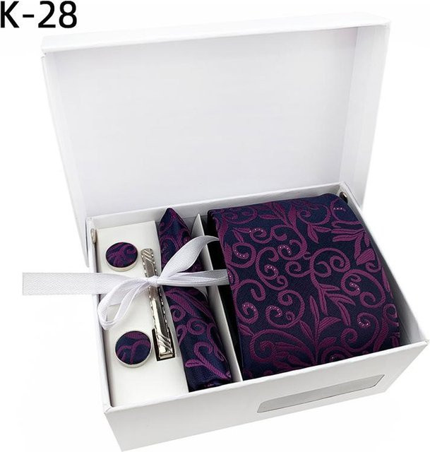 Cozy Up Schmuck-Set Krawatte, Einstecktuch, Clip, Taschentuch, Manschettenknöpfe, Herren, white - Bild 1