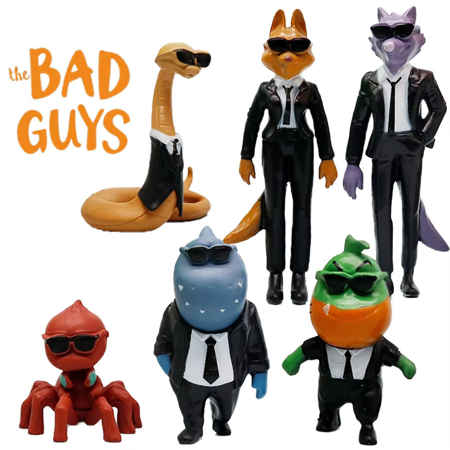 Bandai Die Bad Guys Actionfigur, Kawaii Wolf Piranha Schlange Hai Tarantula, PVC - Bild 4