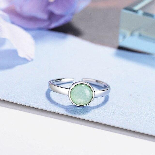 Ring 925 Silber, Grün Opal, Damen - Bild 1