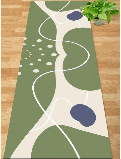 Rutschfeste und schnelltrocknende Kieselgurmatte für Badezimmer und Küche, Farbe: Grün, B/T: 40 x 120 cm - Bild 1