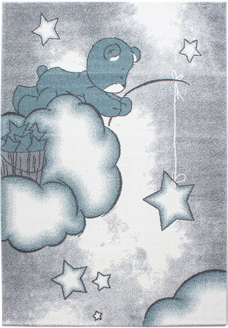 Ayyildiz Kinderteppich Kids 580 mit Tiermotiven in Blau und Grau, B/T: 140 x 200 cm - Bild 1