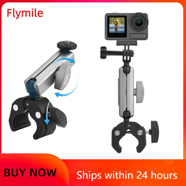 Flymile Lenkerhalterung aus Metall für GoPro Hero 4 bis Hero 8 Action Kameras, stufenlos verstellbar für Fahrrad und Motorrad - Bild 1