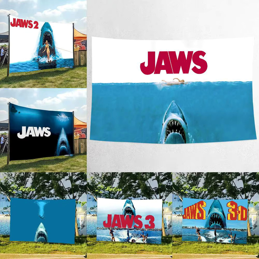 Mesuca Fotohintergrund J-Jaws Abenteuer für Kinder Geburtstag Party Dekoration, Mehrfarbig, Rechteckig, Breite: 120 cm, Höhe: 70 cm - Bild 2