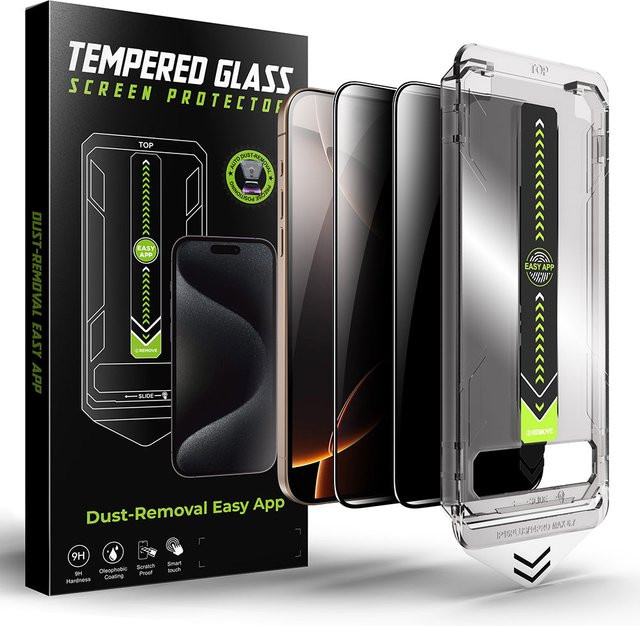 Techsuit TitanGlass Privacy-Schutzfolie aus gehärtetem Glas für Apple iPhone 11 Pro Max und iPhone XS Max, 2er-Set, transparent - Bild 1