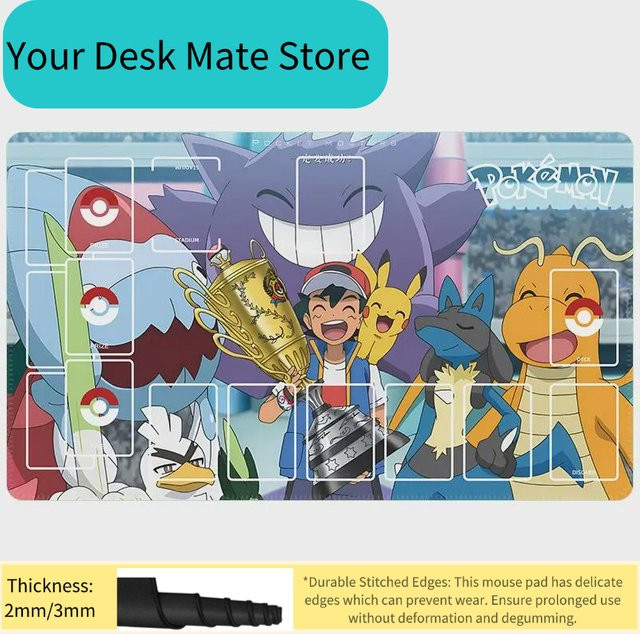 Potdemiel Pokémon Ash Ketchum Championship Celebration TCG-Spielmatte und Gaming-Mauspad, Zubehör - Bild 1