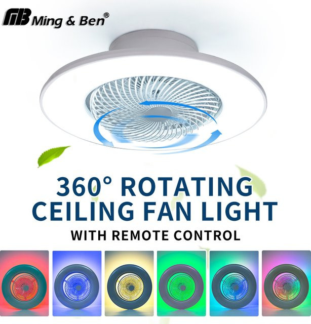MING&BEN RGB Smart Deckenventilator mit Licht, Weiß, Durchmesser: 56 cm, App-Steuerung und Fernbedienung, dimmbar, 6 Geschwindigkeiten - Bild 1