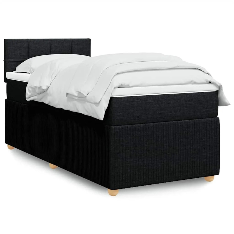 vidaXL Boxspringbett Hybrid mit Matratze und USB-Ladeport in Schwarz, B/T: 90 x 190 cm - Bild 2