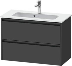Duravit Waschtischunterschrank Ketho.2 Compact in Grau Anthrazit mit 2 Schubladen, wandhängend, B: 81 cm, T: 39 cm, H: 54,9 cm - Bild 1