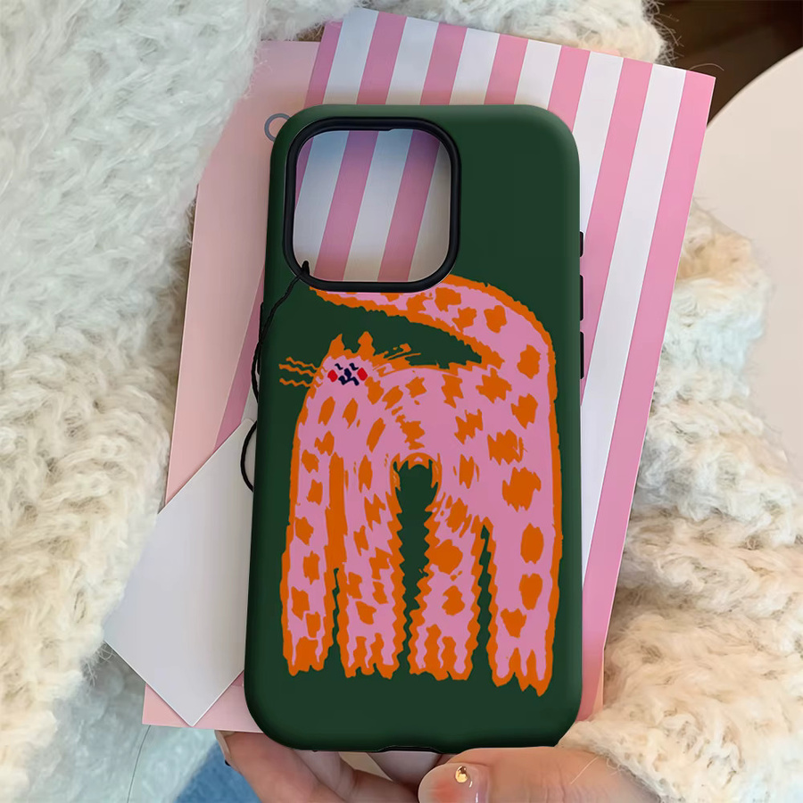 Handyhülle mit verspieltem gepunktetem Katzenmuster für iPhone 11 bis iPhone 17 Pro Max Plus mit doppelschichtiger Rückseite - Bild 4
