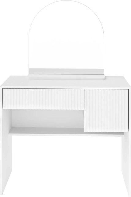 okwish Schminktisch mit Spiegel und Schubladen für dein Schlafzimmer, Weiß, B/T/H: 135 x 40 x 90 cm - Bild 1