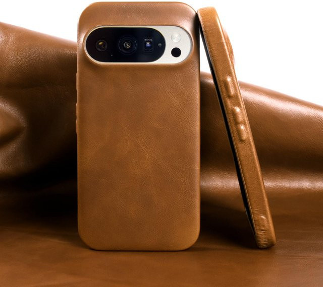 Echte Lederhülle aus Ölwachs für Google Pixel 9 Pro XL, Pixel 10 Pro XL, 8 Pro und weitere Modelle in Braun - Bild 1