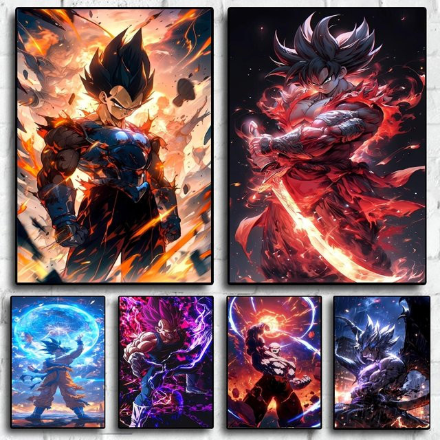 Leinwandposter Dragon Ball Goku Illustration von Bandai in Mehrfarbig - Bild 1