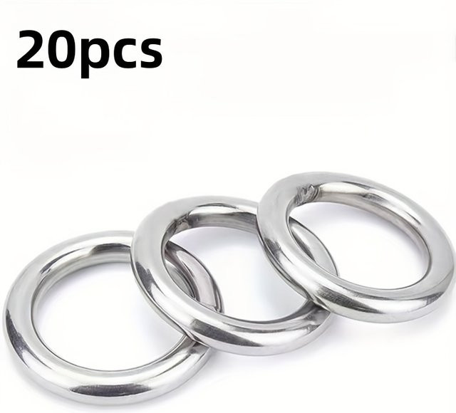 20 Stück Edelstahl O-Ringe rund und nahtlos in Silber als dekorative Ringe und Liftringe - Bild 1