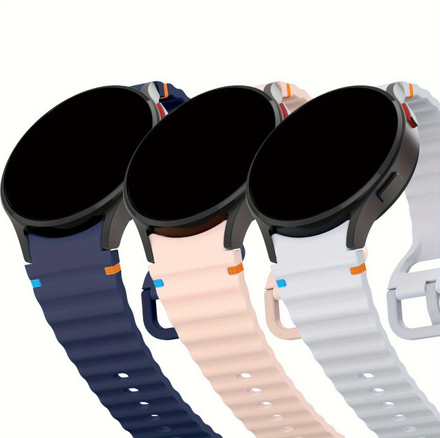 Samsung Uhrenarmband Silikon, Weiß, Galaxy Watch 7/FE/5 pro/6/4 Classic - Bild 1