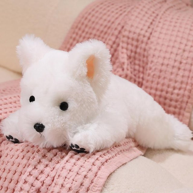 Weißer West Highland Terrier Plüschtier, weiß, 45cm - Bild 1