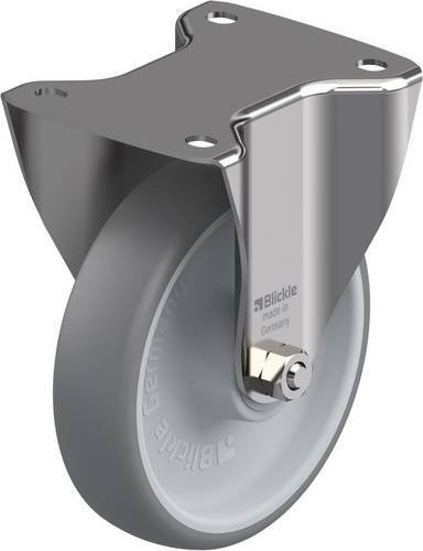 Blickle BX-TPA 160XR Bockrolle aus Edelstahl und Kunststoff in Silber/Grau mit 160 mm Durchmesser und 200 kg Tragfähigkeit - Bild 1