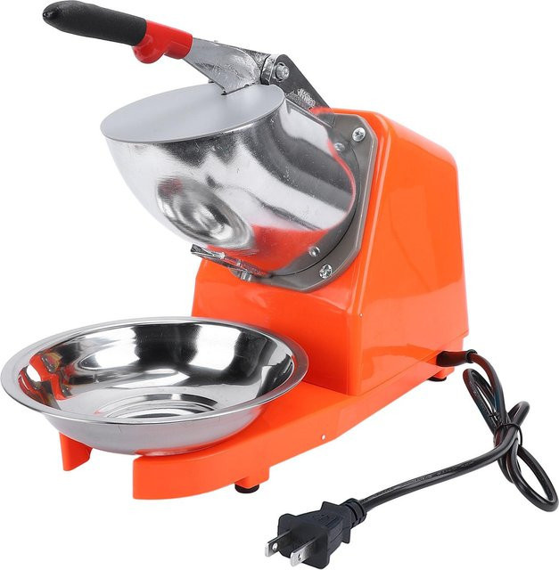 Aimo Elektrischer Eiscrusher in Orange mit 380 W, Edelstahl und Doppelklinge für rasiertes Eis und Schneekegel - Bild 1