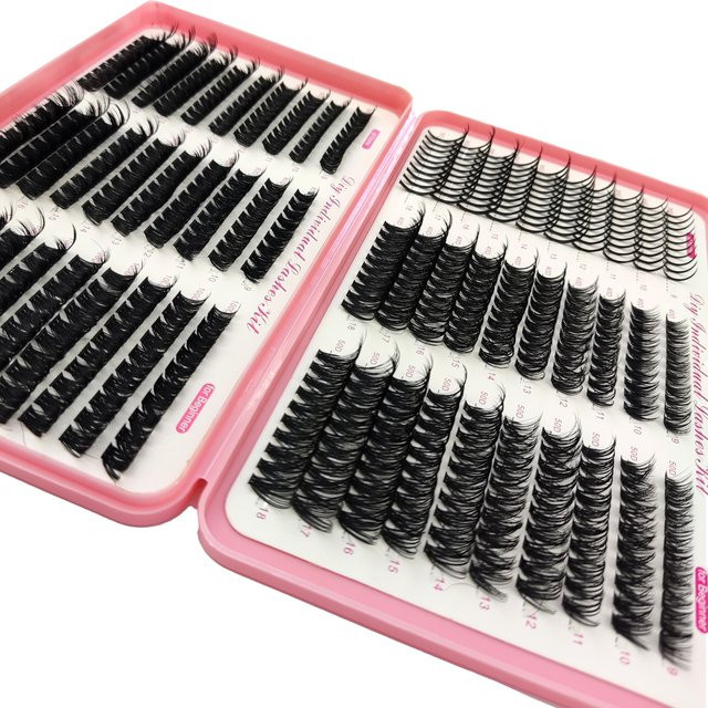 AMSDCN Künstliche Wimpern, 3D-Pfropfen, Mixed Cluster, Nerz-Look - Bild 1