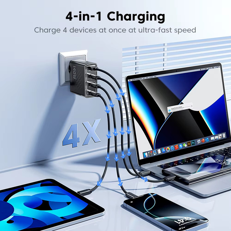 Toocki 140W GaN Ladegerät mit USB-C, PD3.1, QC4.0 und PPS in Schwarz - Bild 3