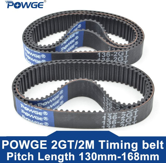 POWGE 10er Set GT2 Synchronriemen in Schwarz mit verschiedenen Breiten und Umfangsmessungen - Bild 1
