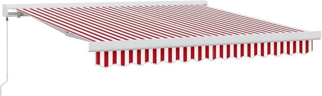 vidaXL Einziehbare Markise Rot-Weiß aus Polyester und Metall B/H: 300 x 250 cm - Bild 1