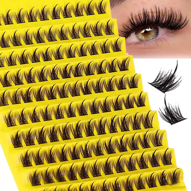 JIEFUXIN Wimpernverlängerungsset, 120 Stück Cluster, Black, Unisex - Bild 1