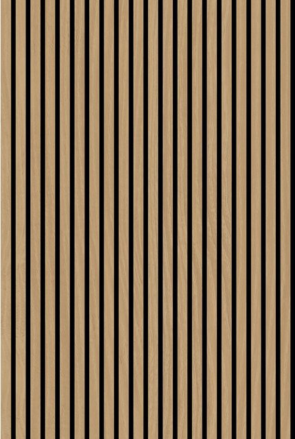 Jangal Wandpaneel in Holzoptik aus MDF mit Teak Furnier, Farbe: Braun, B/H/T: 120,6 x 80 x 2,2 cm - Bild 1