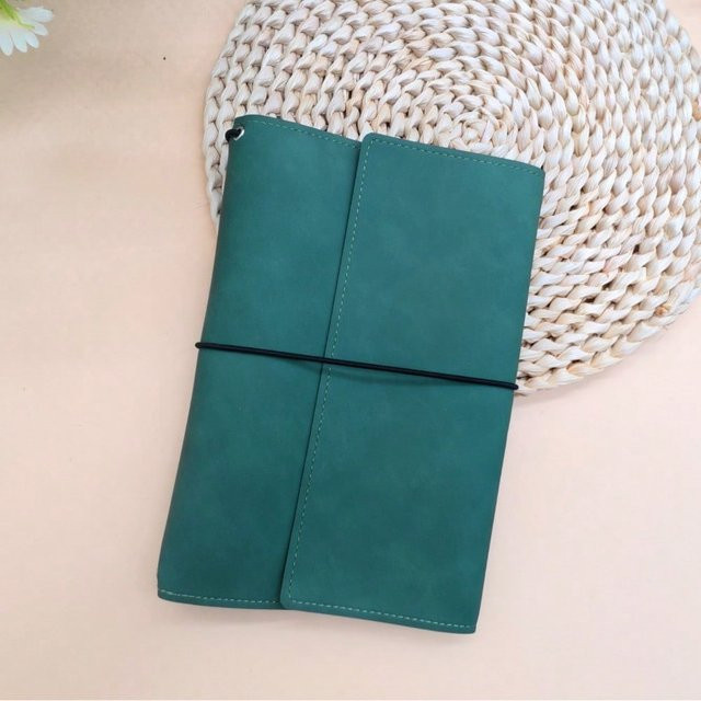 XYNN Retro Kassenbuch Aufbewahrungsmappe und Notizblock Set mit Unterschriftenfunktion, Grün, A5 - Bild 1